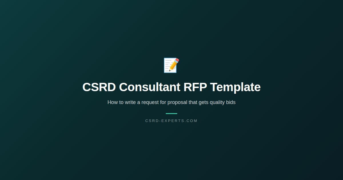 CSRD Consultant RFP Template: How to Write a Request for Proposal That Gets Quality Bids