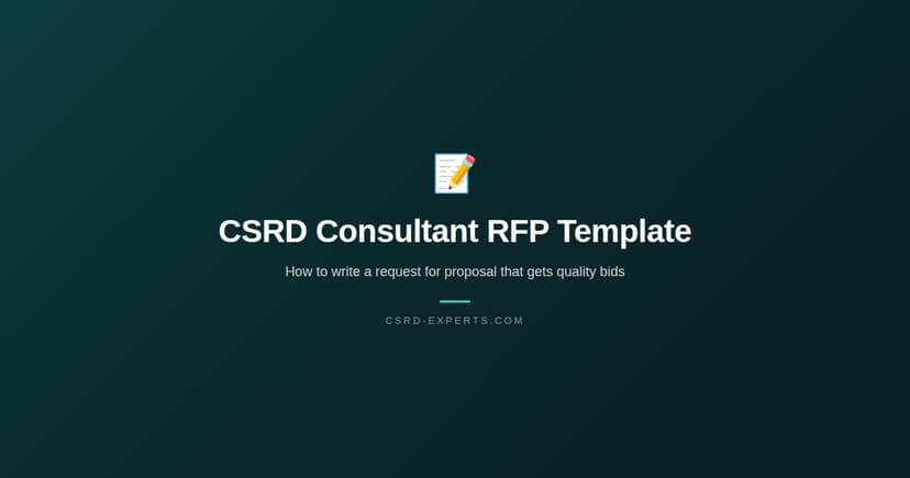 CSRD Consultant RFP Template: How to Write a Request for Proposal That Gets Quality Bids